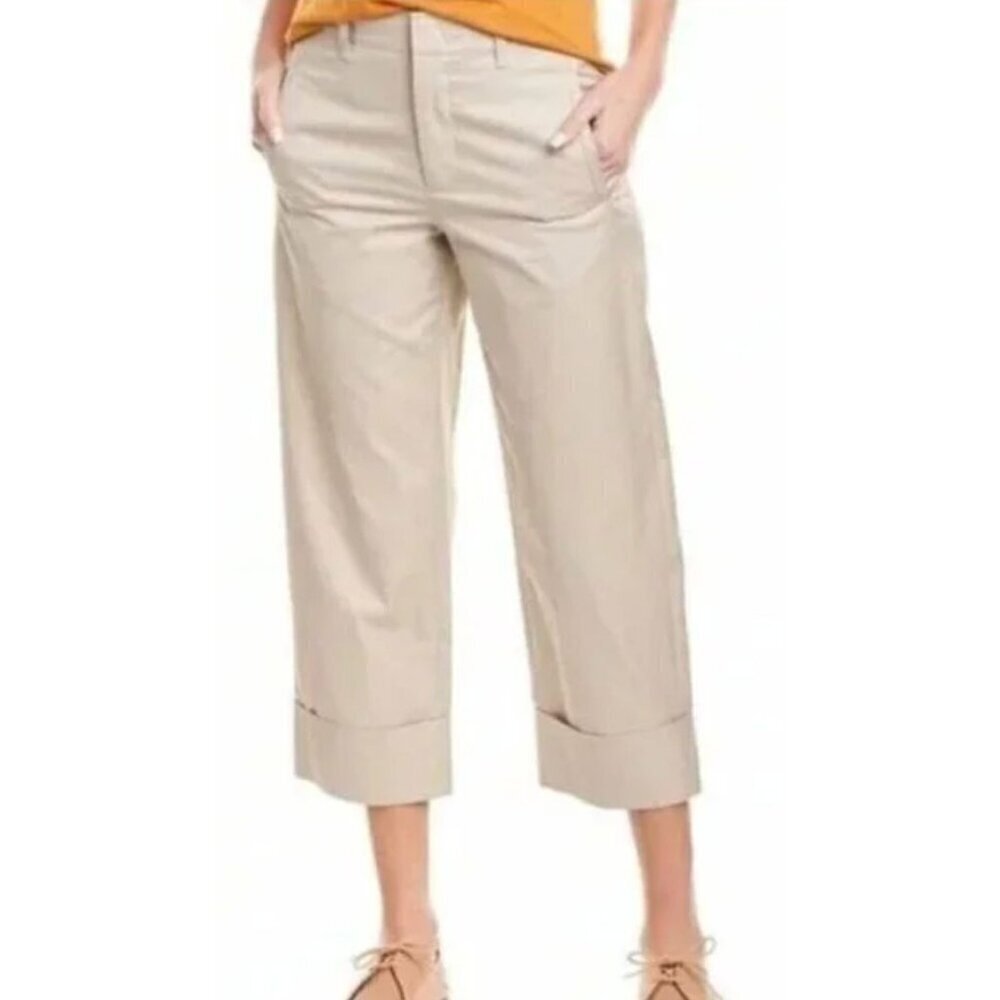 Vince Cuffed Straight Leg Khaki Cropped Pants Marble-sz 2